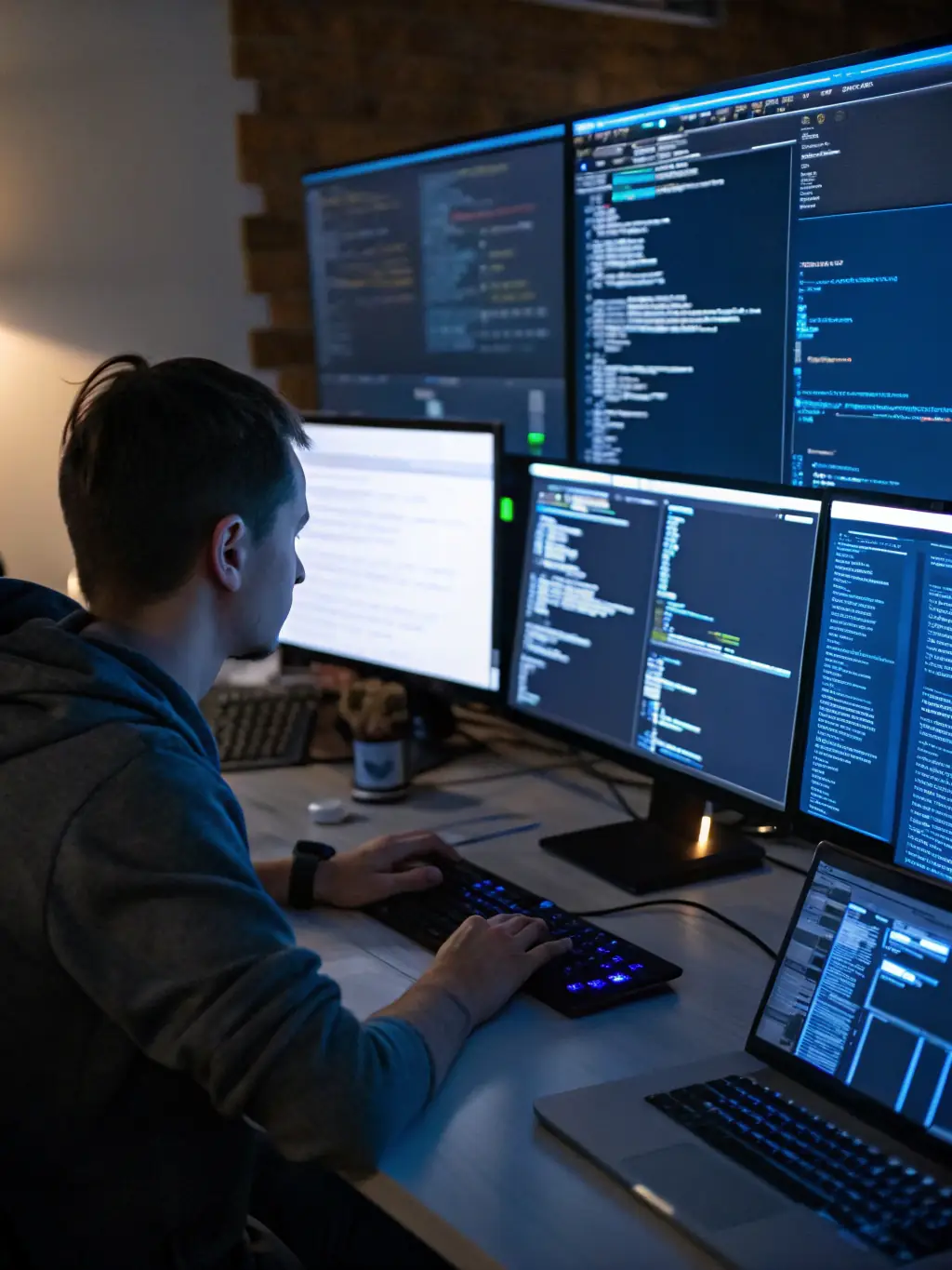 A developer designing a custom module for ERPNext, highlighting the technical expertise and tailored solutions offered by Arte Creativo.